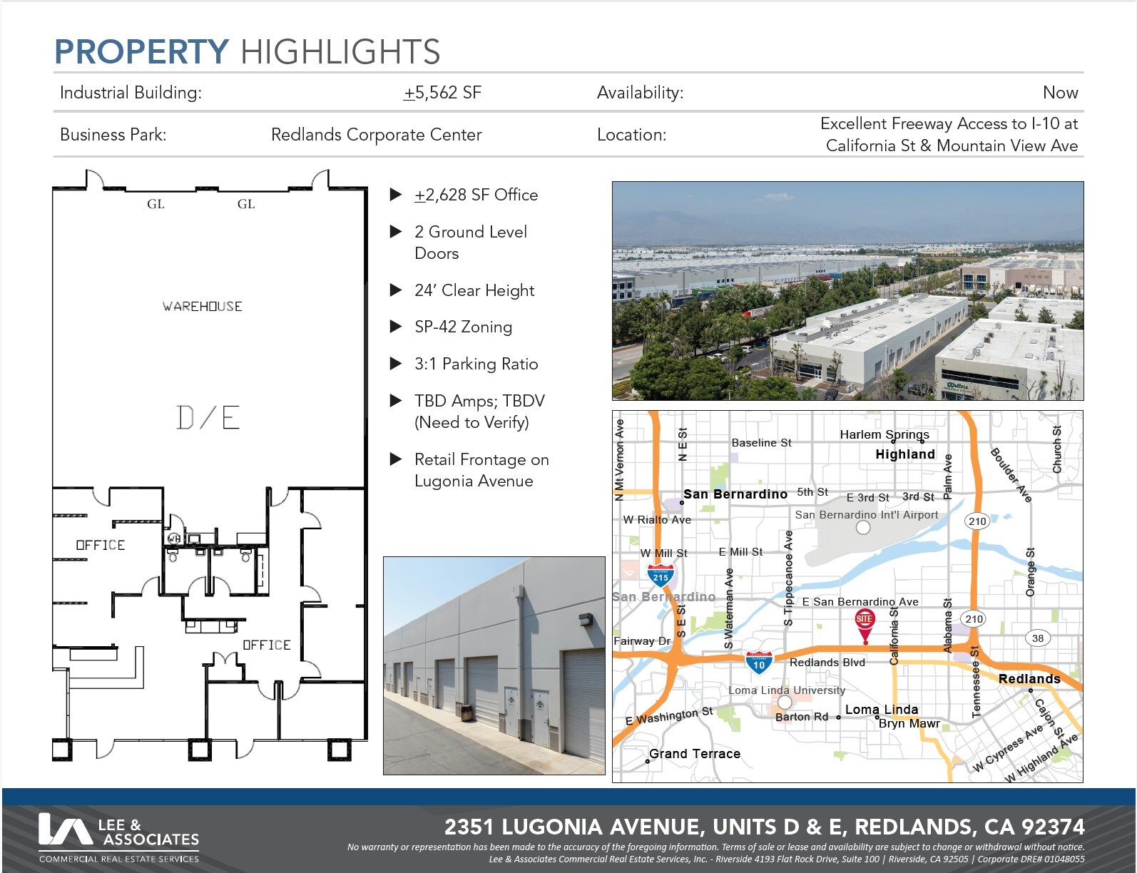 1115 Research Dr, Redlands, CA à louer Plan d’étage– Image 1 sur 1