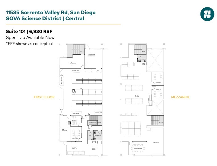 11555 Sorrento Valley Rd, San Diego, CA à louer Plan d’étage– Image 1 sur 1