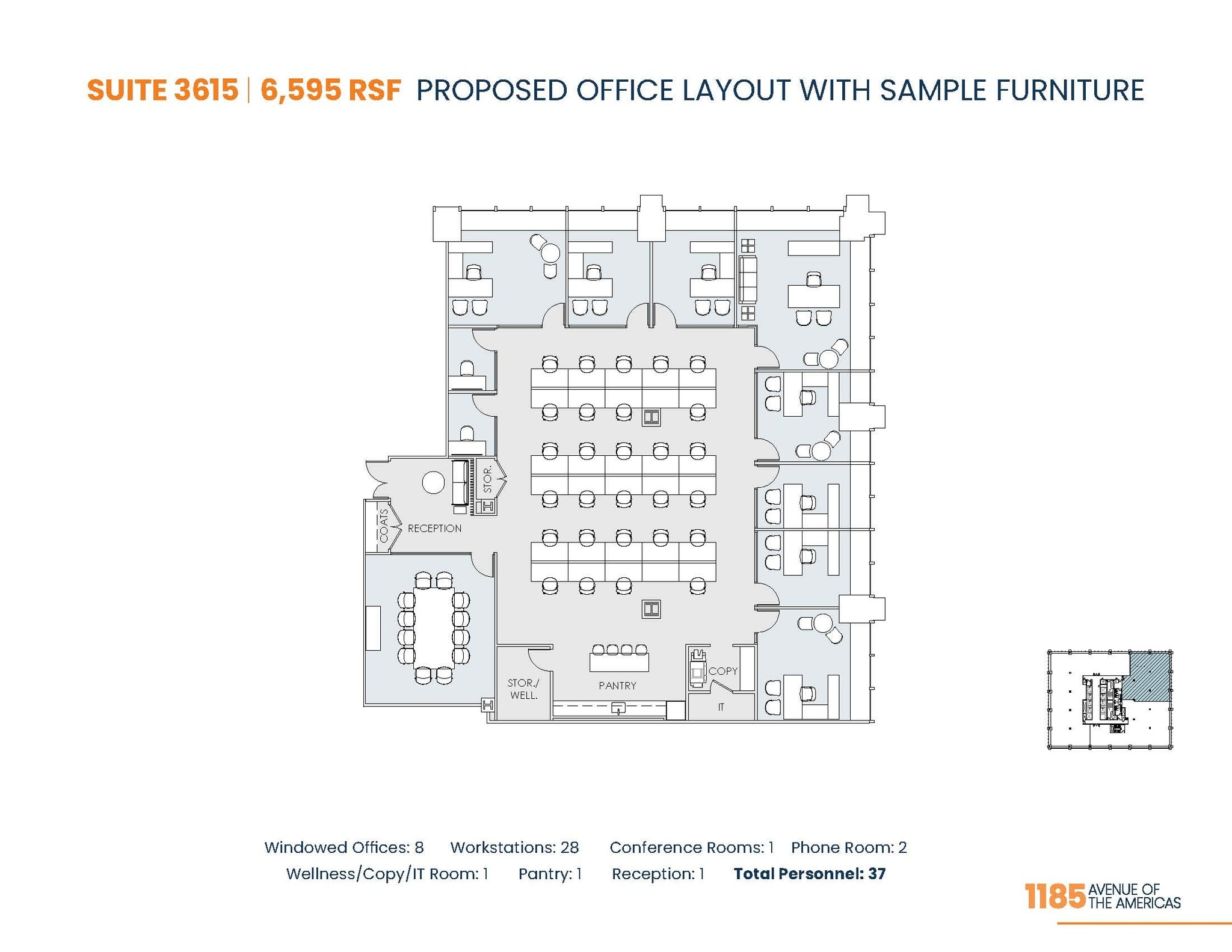 1185 Avenue of the Americas, New York, NY à louer Plan d’étage– Image 1 sur 2