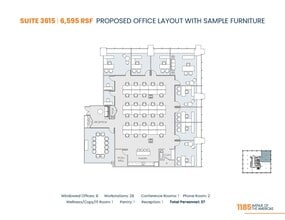 1185 Avenue of the Americas, New York, NY à louer Plan d’étage– Image 1 sur 2