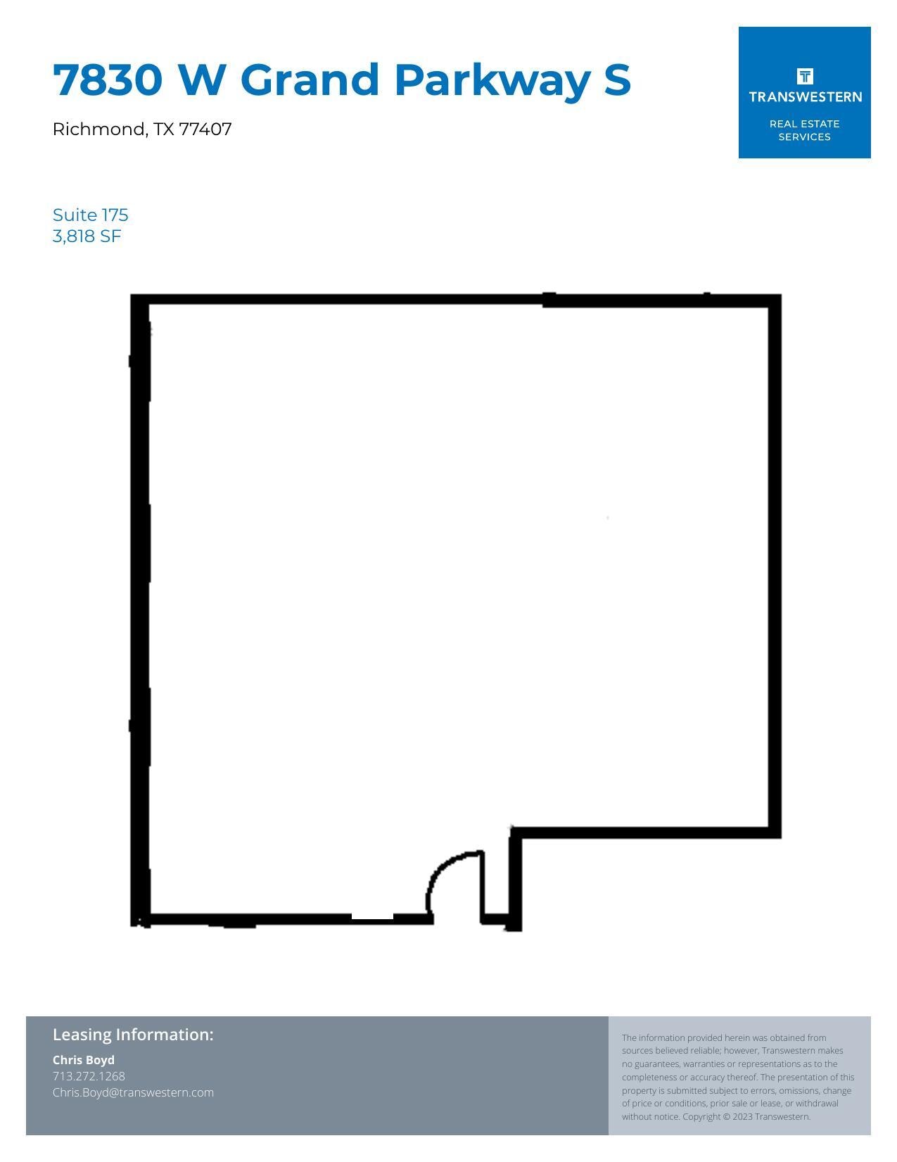 7830 W Grand Pky S, Richmond, TX à louer Plan d’étage– Image 1 sur 1