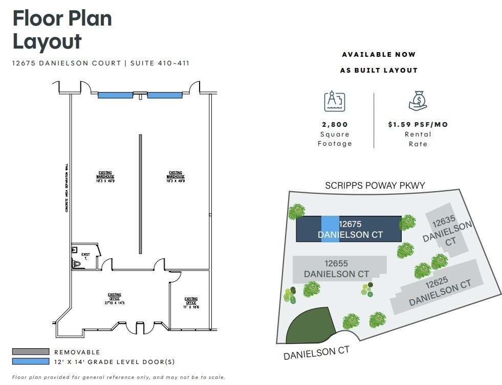 12625 Danielson Ct, Poway, CA à louer Plan d’étage– Image 1 sur 1