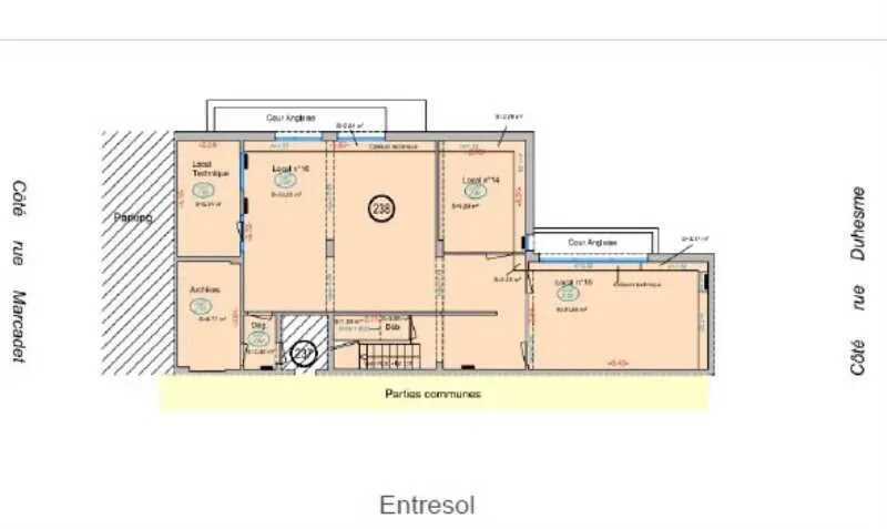 44-46 Rue Duhesme, Paris à louer - Plan d’étage – Image 2 sur 3