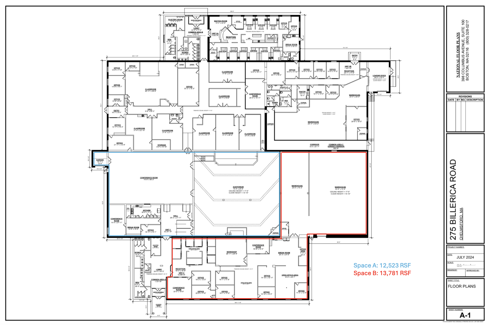 275 Billerica Rd, Chelmsford, MA à louer Plan d’étage– Image 1 sur 1