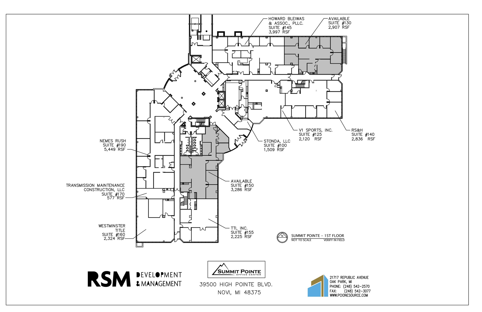 39500 High Pointe Blvd, Novi, MI à louer Plan d’étage– Image 1 sur 1