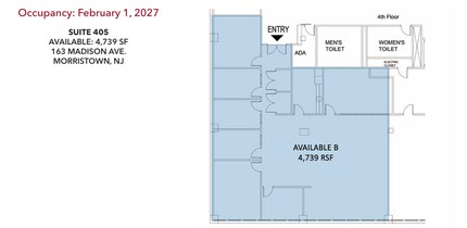 163 Madison Ave, Morristown, NJ à louer Plan d’étage– Image 1 sur 1