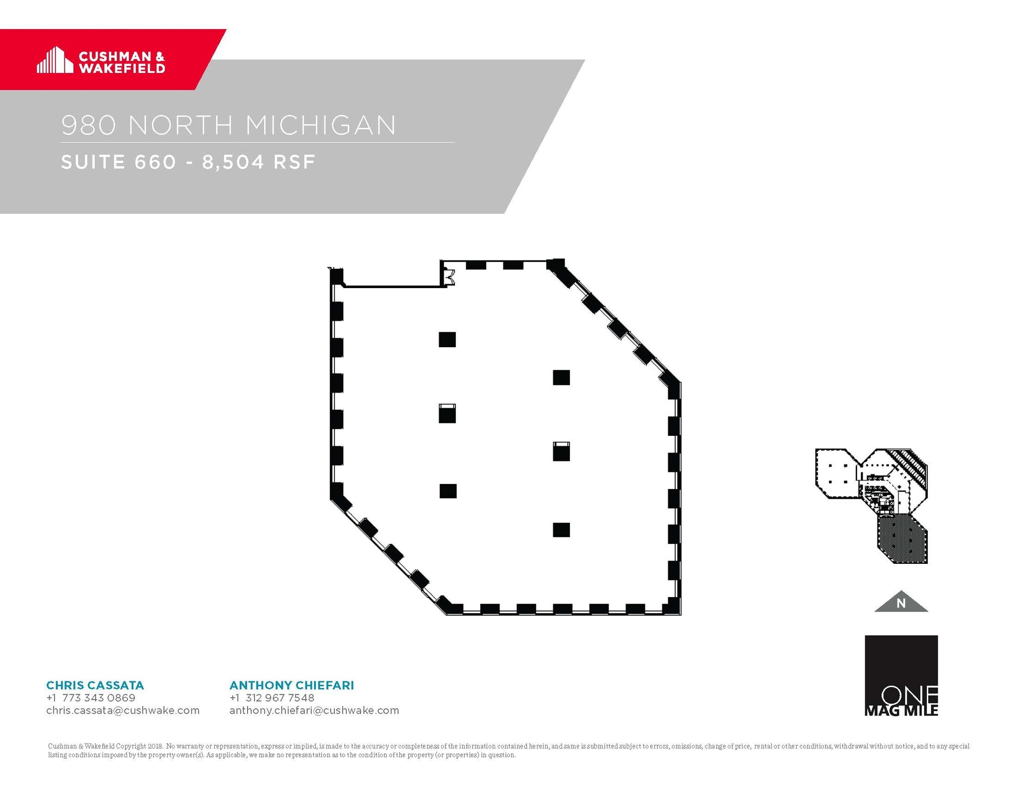 980 N Michigan Ave, Chicago, IL à louer Plan d’étage– Image 1 sur 1