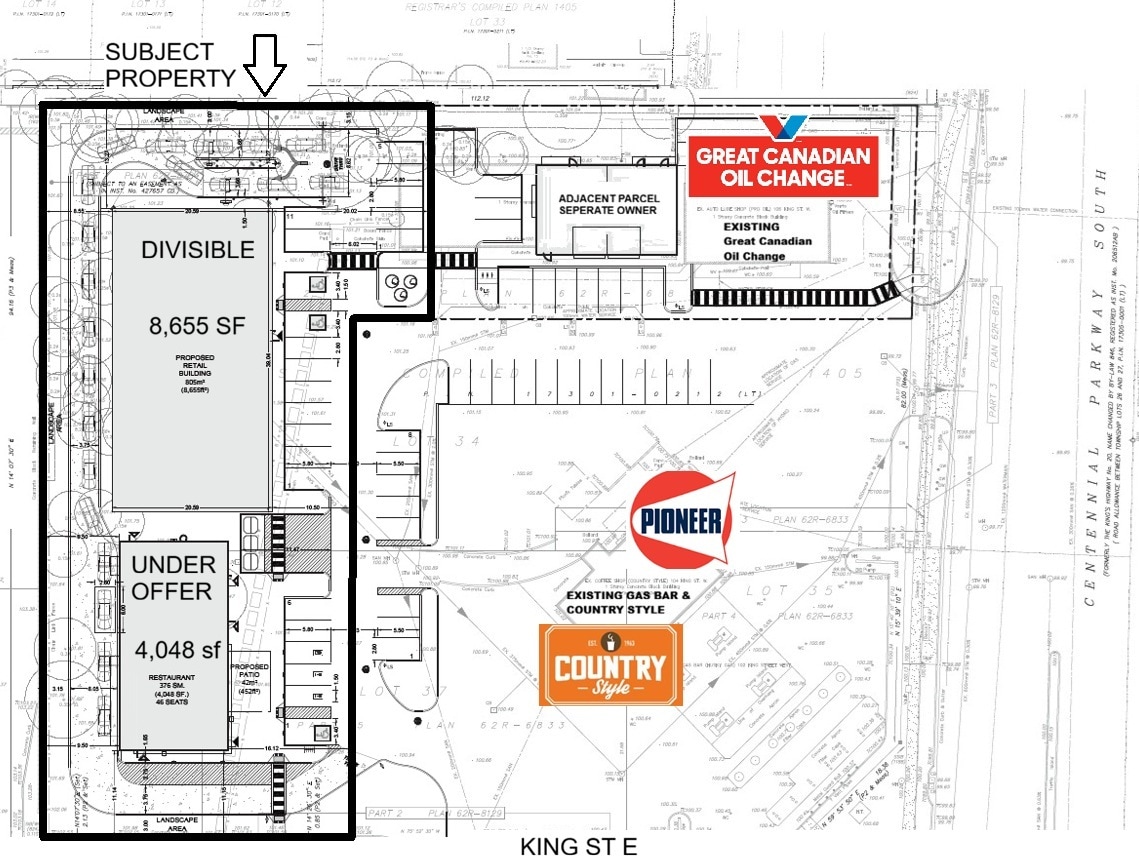 118 King St E, Stoney Creek, ON à louer Plan de site– Image 1 sur 3
