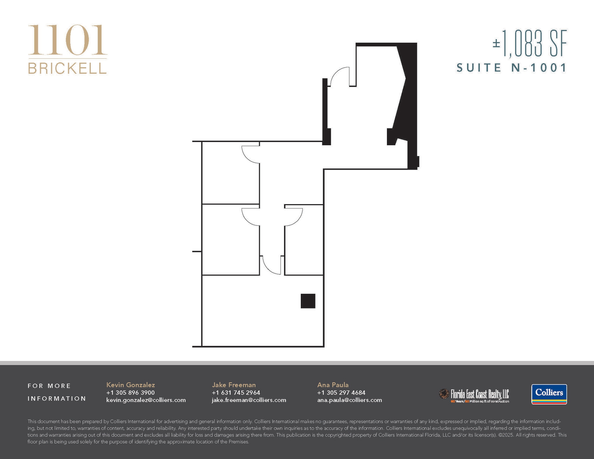 1101 Brickell Ave, Miami, FL à louer Plan d’étage– Image 1 sur 2