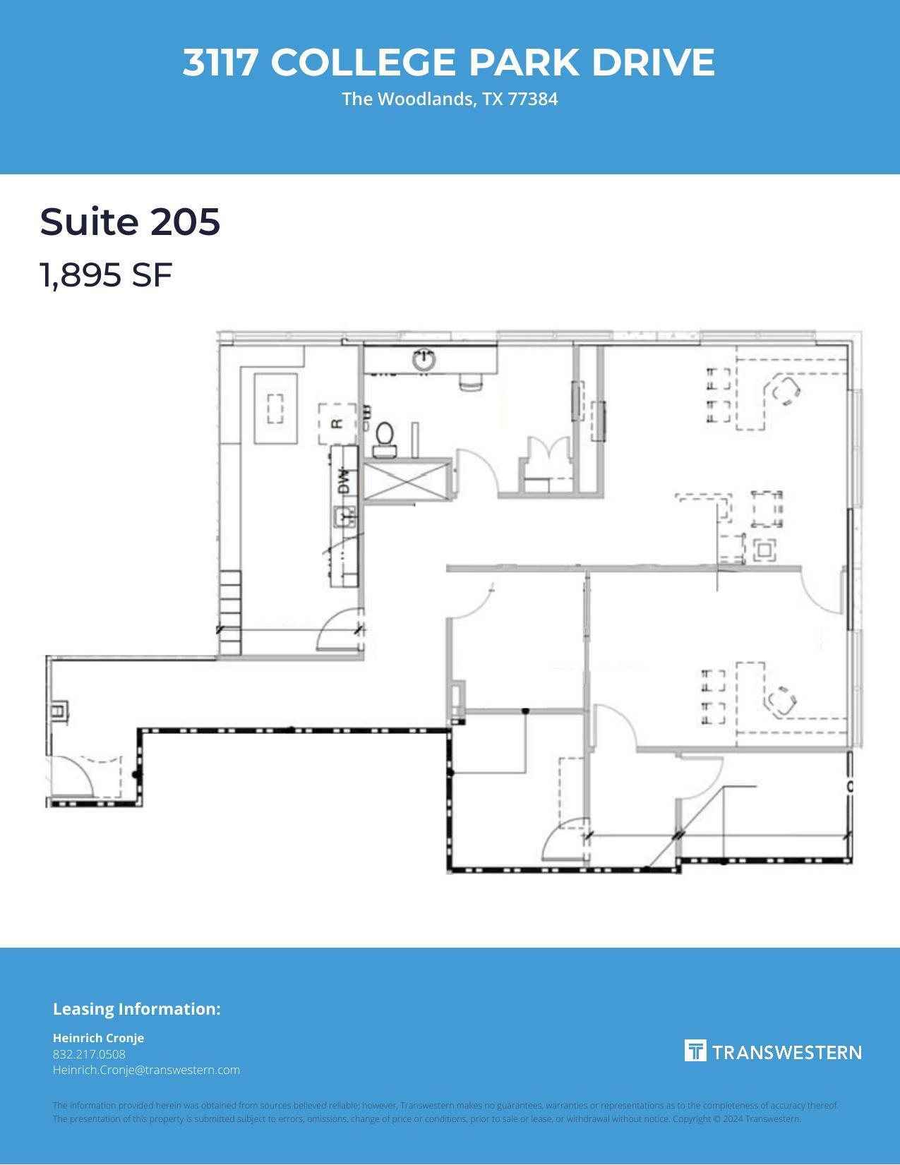 3117 College Park Dr, The Woodlands, TX à louer Plan d’étage– Image 1 sur 1