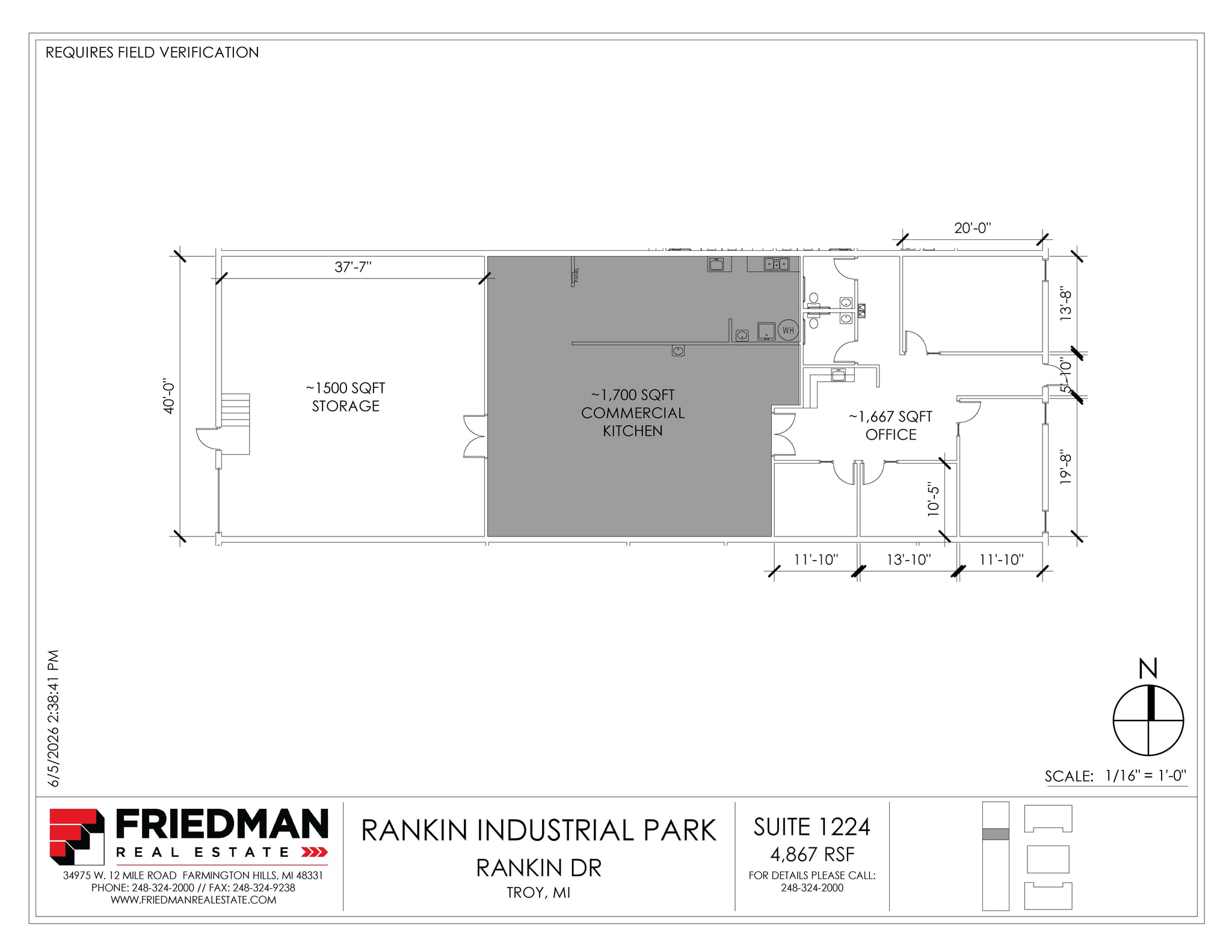1220-1242 Rankin Dr, Troy, MI à louer Plan d’étage– Image 1 sur 1
