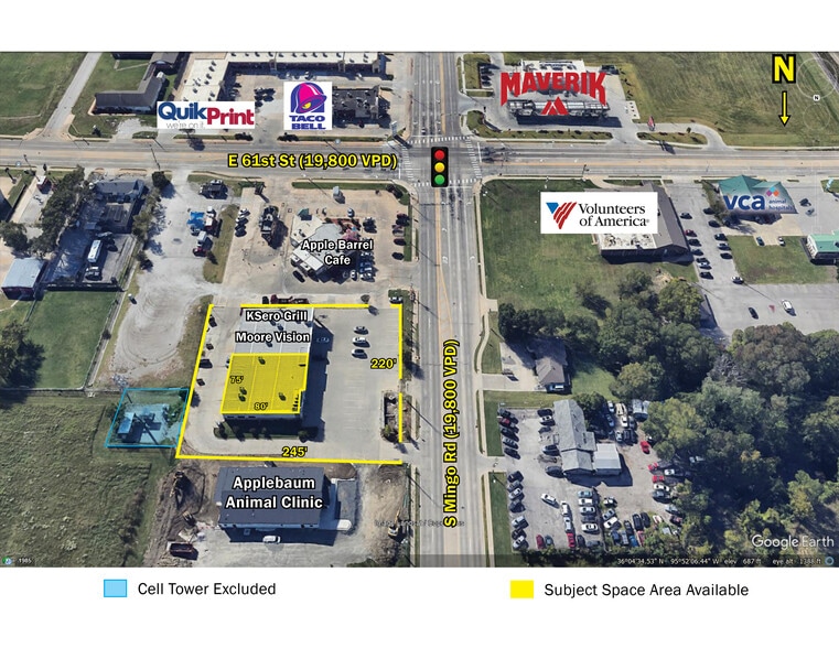 6005-6011 S Mingo Rd, Tulsa, OK à vendre - Aérien – Image 3 sur 13