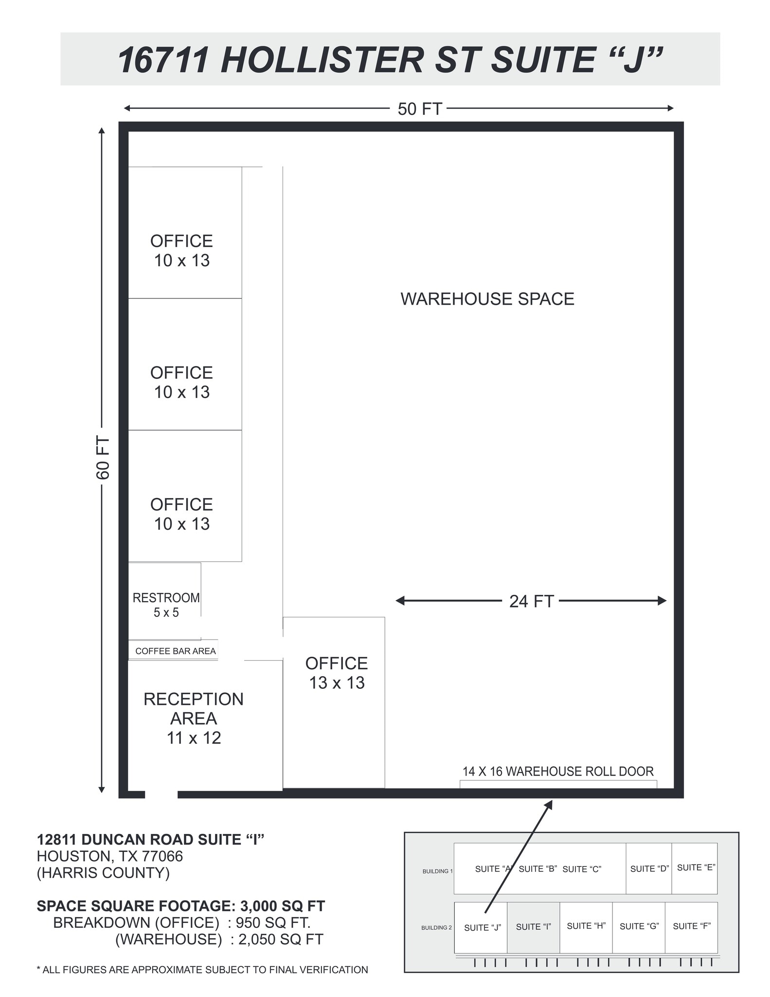 16721 Hollister St, Houston, TX à louer Plan de site– Image 1 sur 2