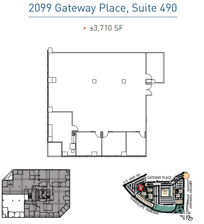 2033 Gateway Pl, San Jose, CA à louer Plan d’étage– Image 1 sur 1