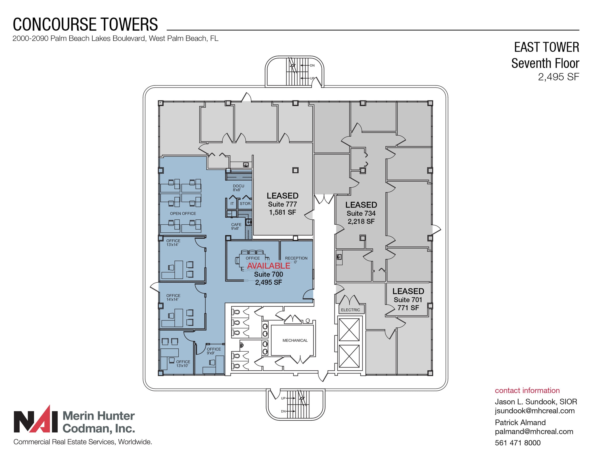 2090 Palm Beach Lakes Blvd, West Palm Beach, FL à louer Plan d’étage– Image 1 sur 2