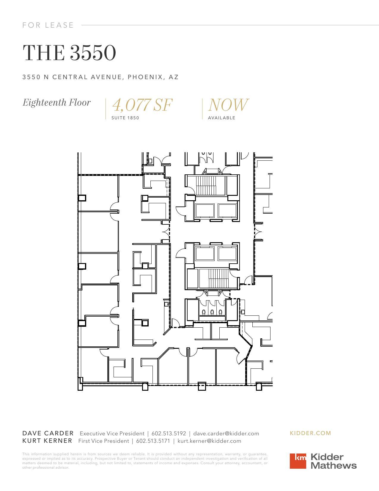 3550 N Central Ave, Phoenix, AZ à louer Plan d’étage– Image 1 sur 2