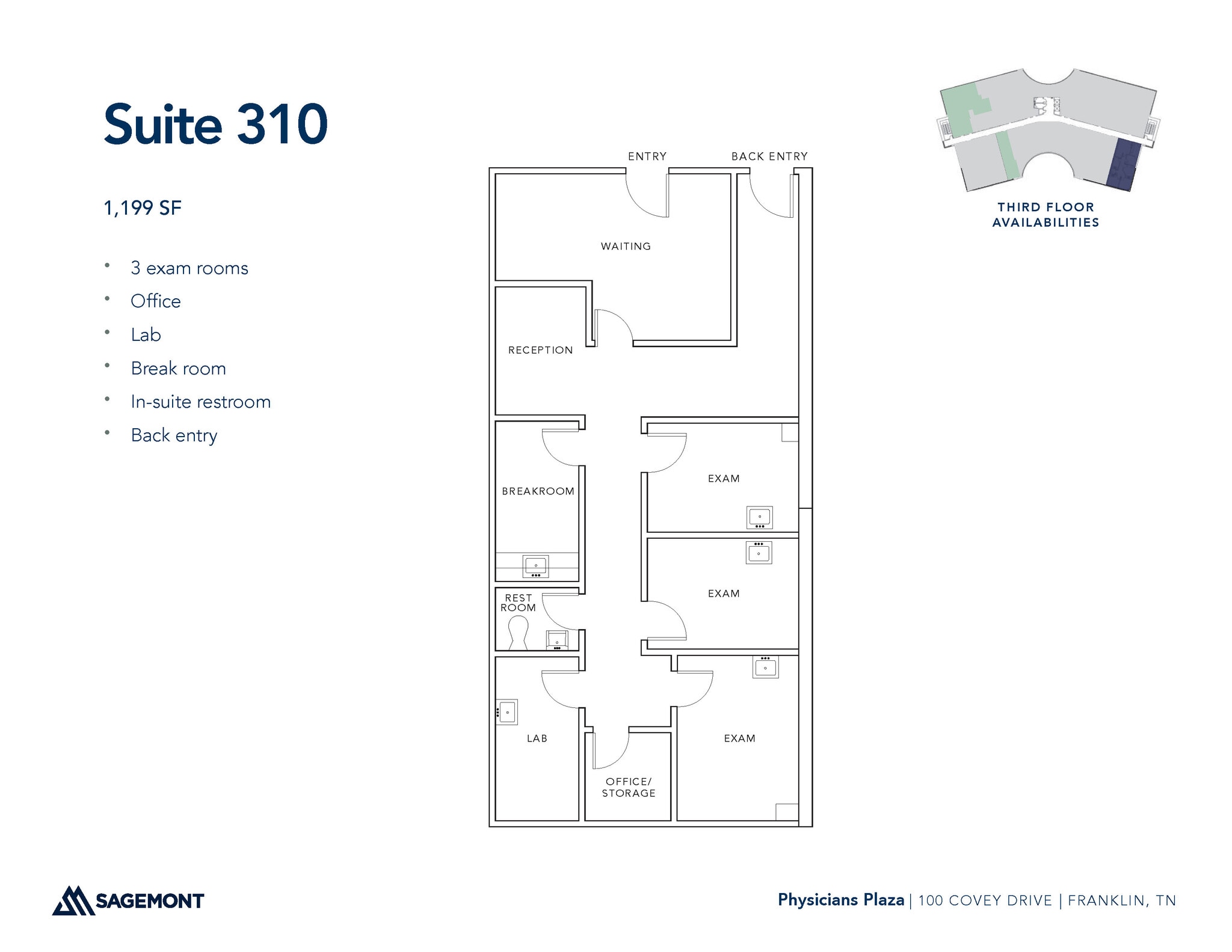 100 Covey Dr, Franklin, TN à louer Plan d’étage– Image 1 sur 1