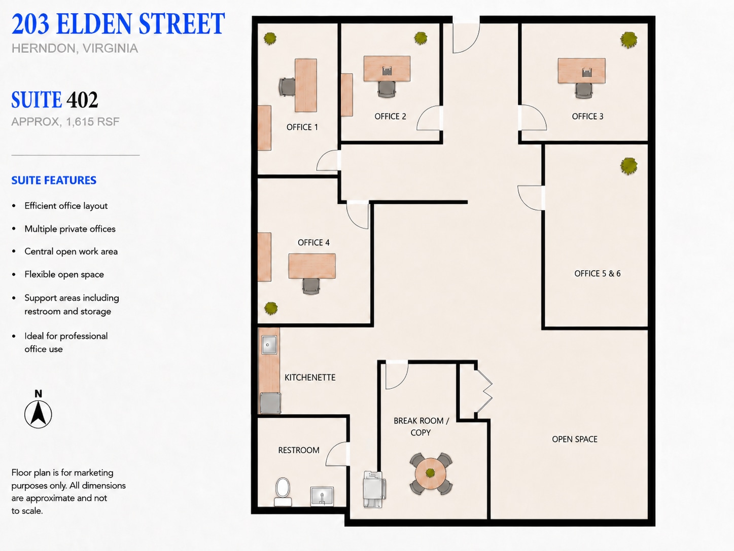 201-203 Elden St, Herndon, VA à louer Plan d’étage– Image 1 sur 1