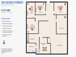 201-203 Elden St, Herndon, VA à louer Plan d’étage– Image 1 sur 1