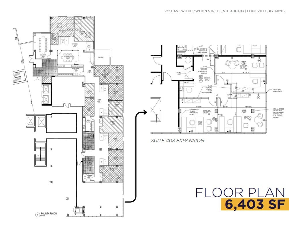 222 E Witherspoon St, Louisville, KY à louer Plan d’étage– Image 1 sur 1