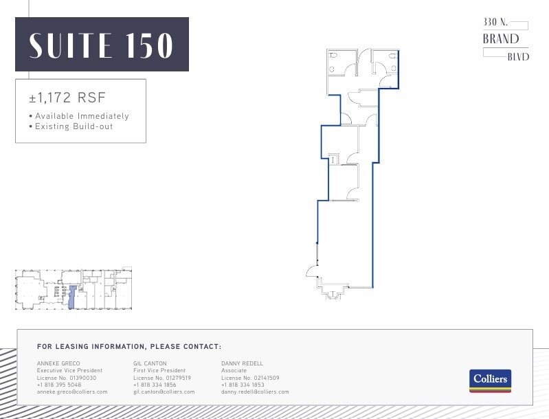 330 N Brand Blvd, Glendale, CA à louer Plan d’étage– Image 1 sur 1
