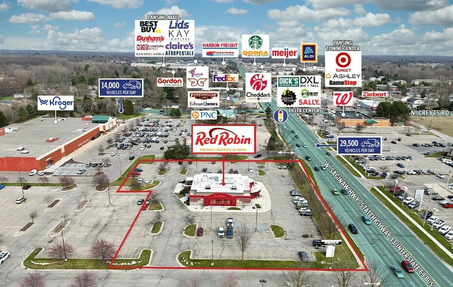 6524 W Saginaw Hwy, Lansing, MI à vendre - Aérien – Image 2 sur 6