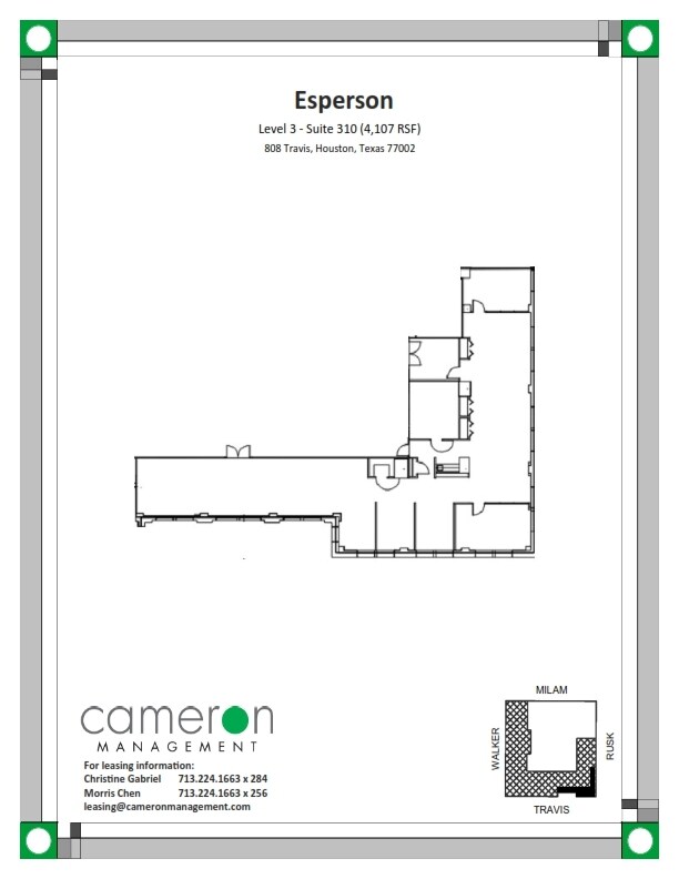 808 Travis St, Houston, TX à louer Plan d’étage– Image 1 sur 1