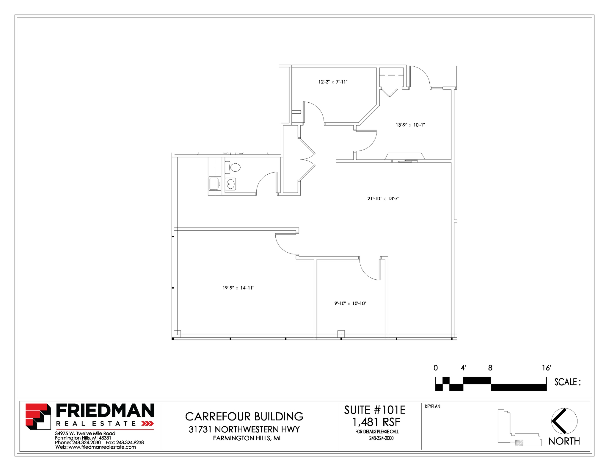 31731 Northwestern Hwy, Farmington Hills, MI à louer Plan d’étage– Image 1 sur 2