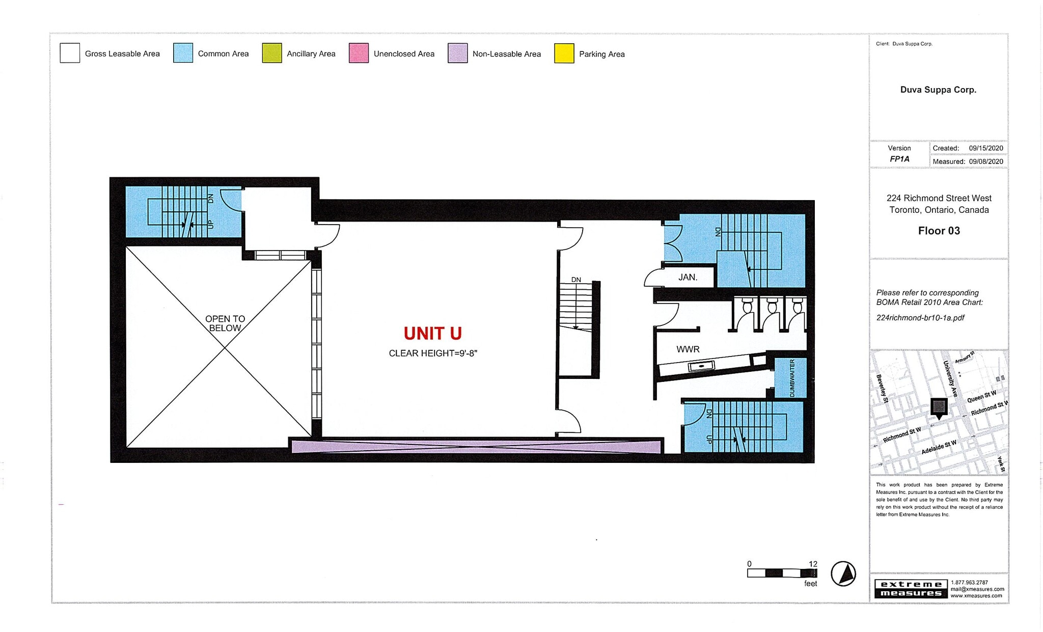 224-226 Richmond St W, Toronto, ON à louer Plan d’étage– Image 1 sur 1