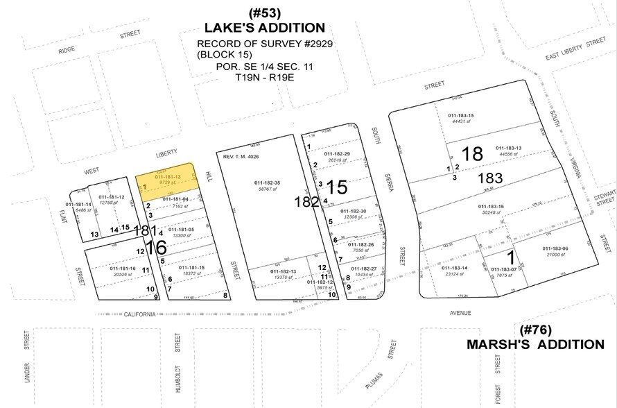 403 Hill St, Reno, NV à vendre - Plan cadastral – Image 3 sur 3