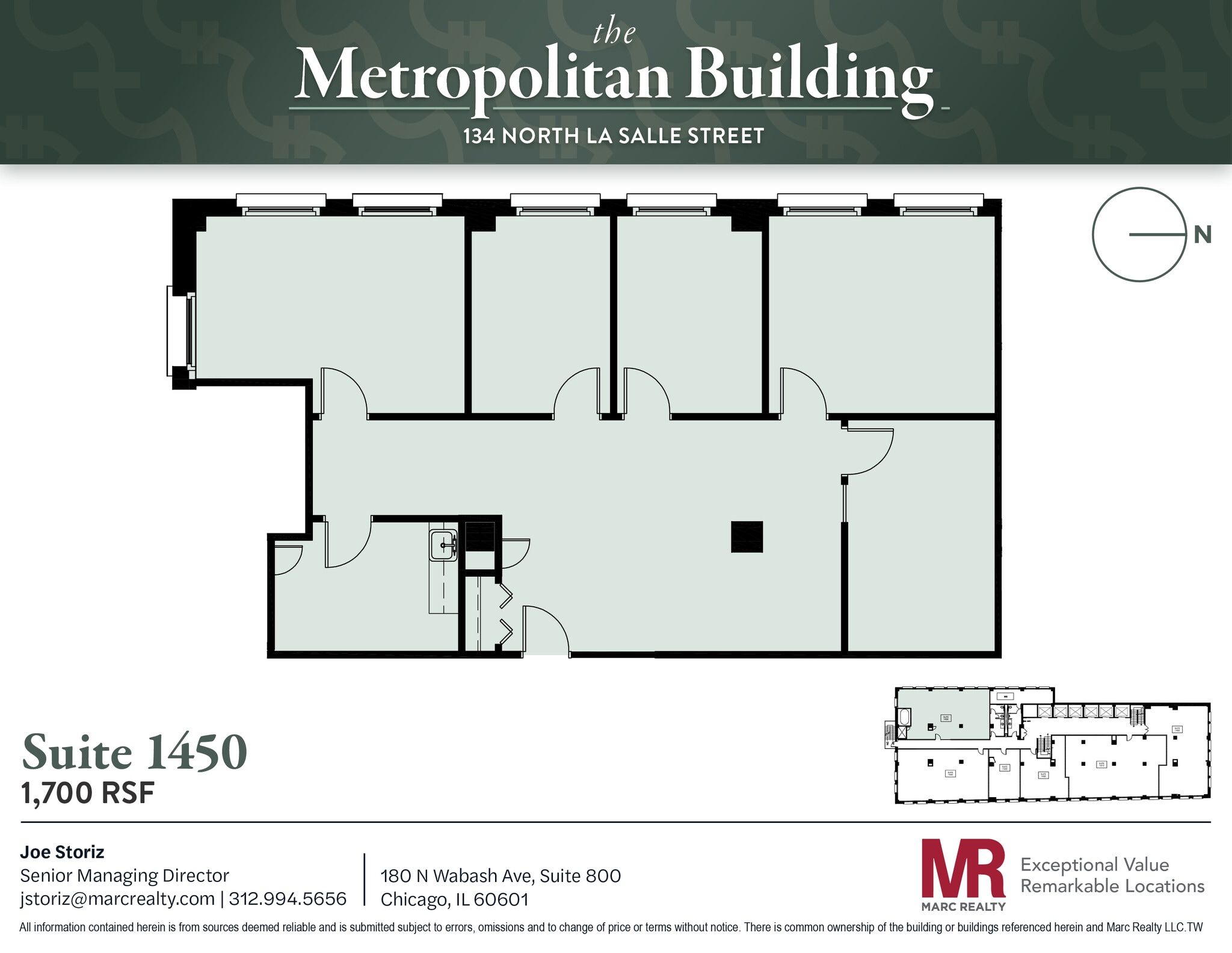134 N LaSalle St, Chicago, IL à louer Plan d’étage– Image 1 sur 1