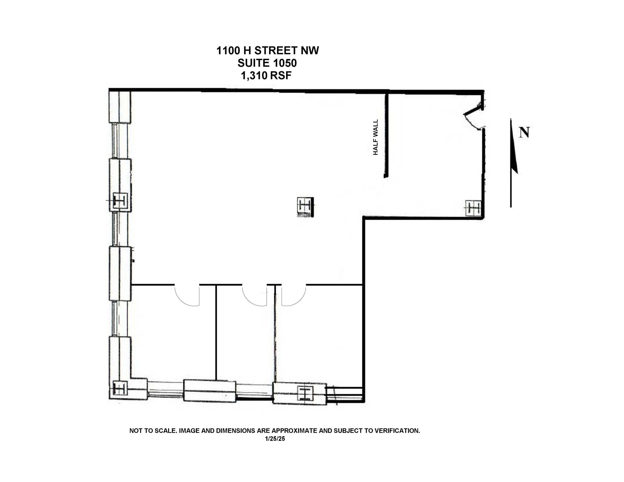 1100 H St NW, Washington, DC à louer Plan d’étage– Image 1 sur 7