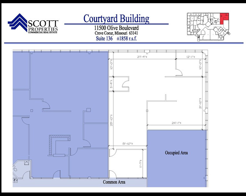 11500 Olive Blvd, Creve Coeur, MO à louer Plan d’étage– Image 1 sur 10