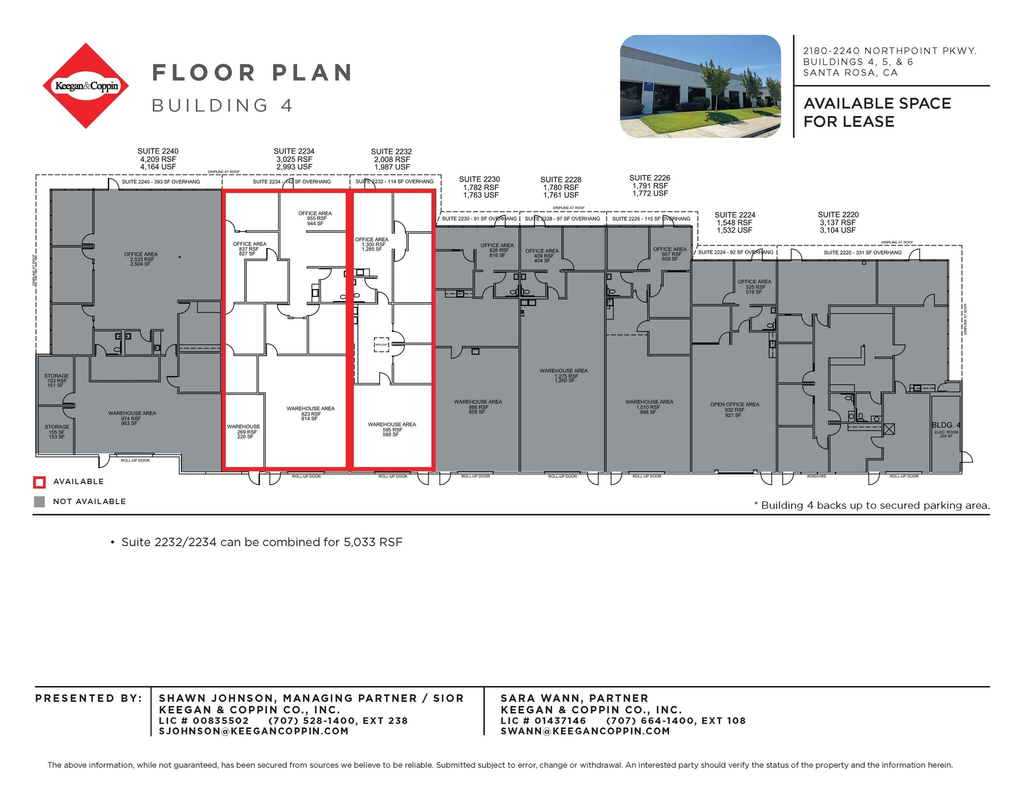 2160-2180 Northpoint Pky, Santa Rosa, CA à louer Plan d’étage– Image 1 sur 1