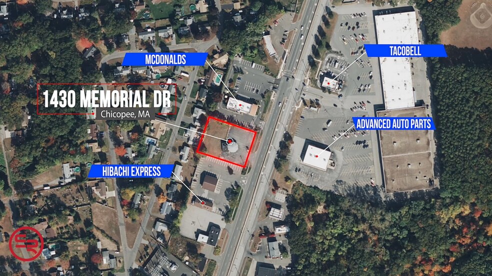 1430 Memorial Dr, Chicopee, MA à louer - Aérien – Image 3 sur 10