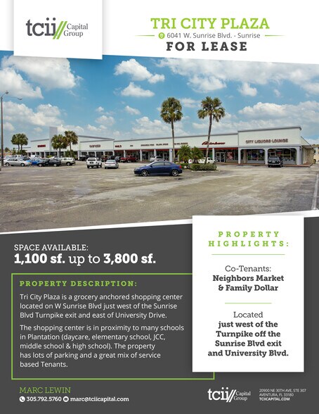 5995-6081 W Sunrise Blvd, Sunrise, FL à louer - Photo de l’immeuble – Image 1 sur 10
