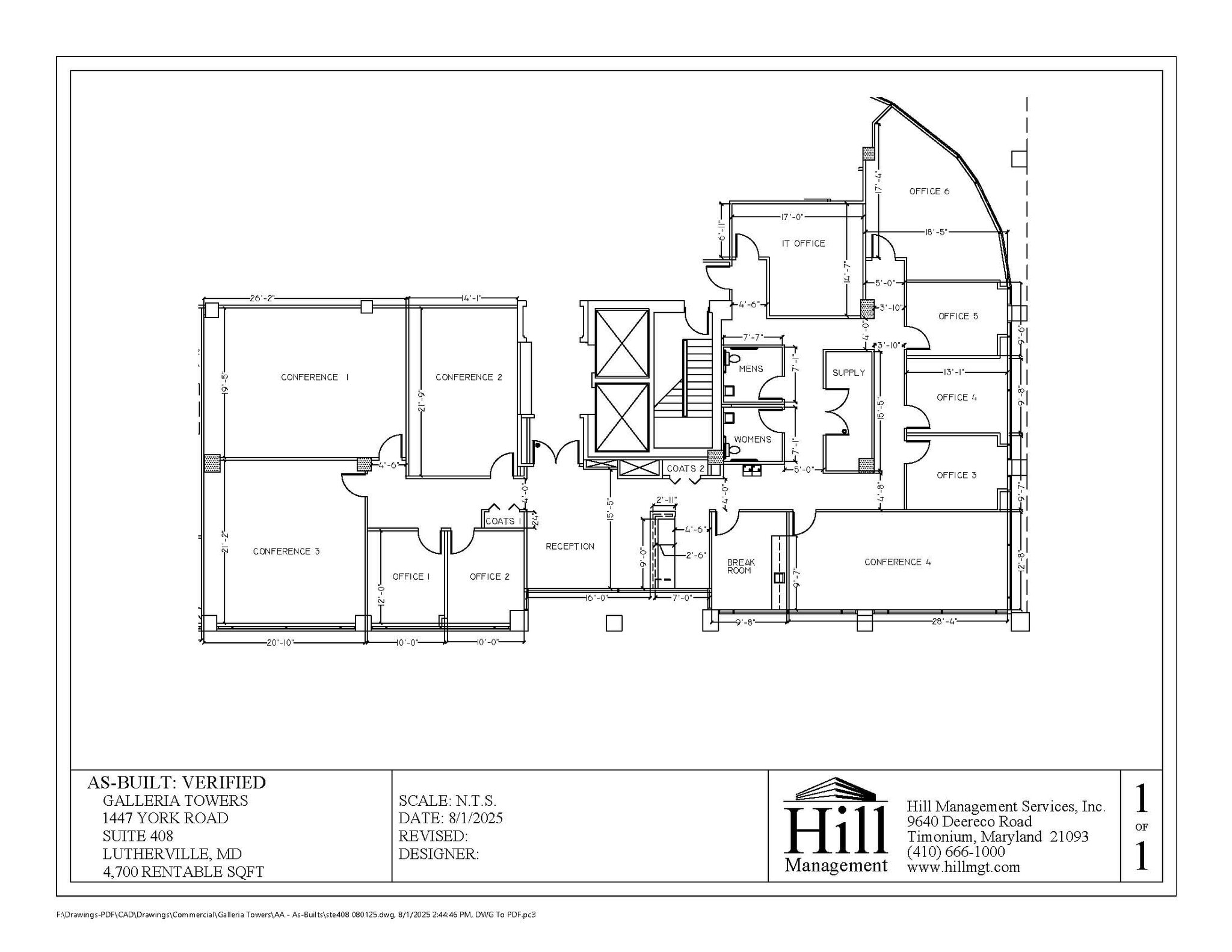1447 York Rd, Lutherville, MD à louer Plan d’étage– Image 1 sur 1
