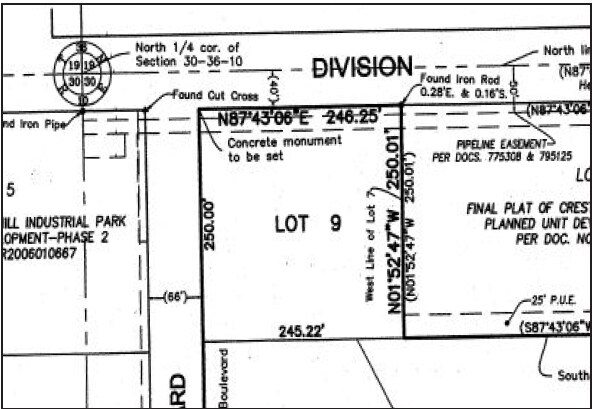 SEC of Division St & Enterprise Dr, Crest Hill, IL à vendre - Plan cadastral – Image 3 sur 3