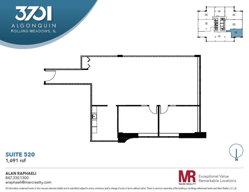 3701 Algonquin Rd, Rolling Meadows, IL à louer Plan d’étage– Image 1 sur 3