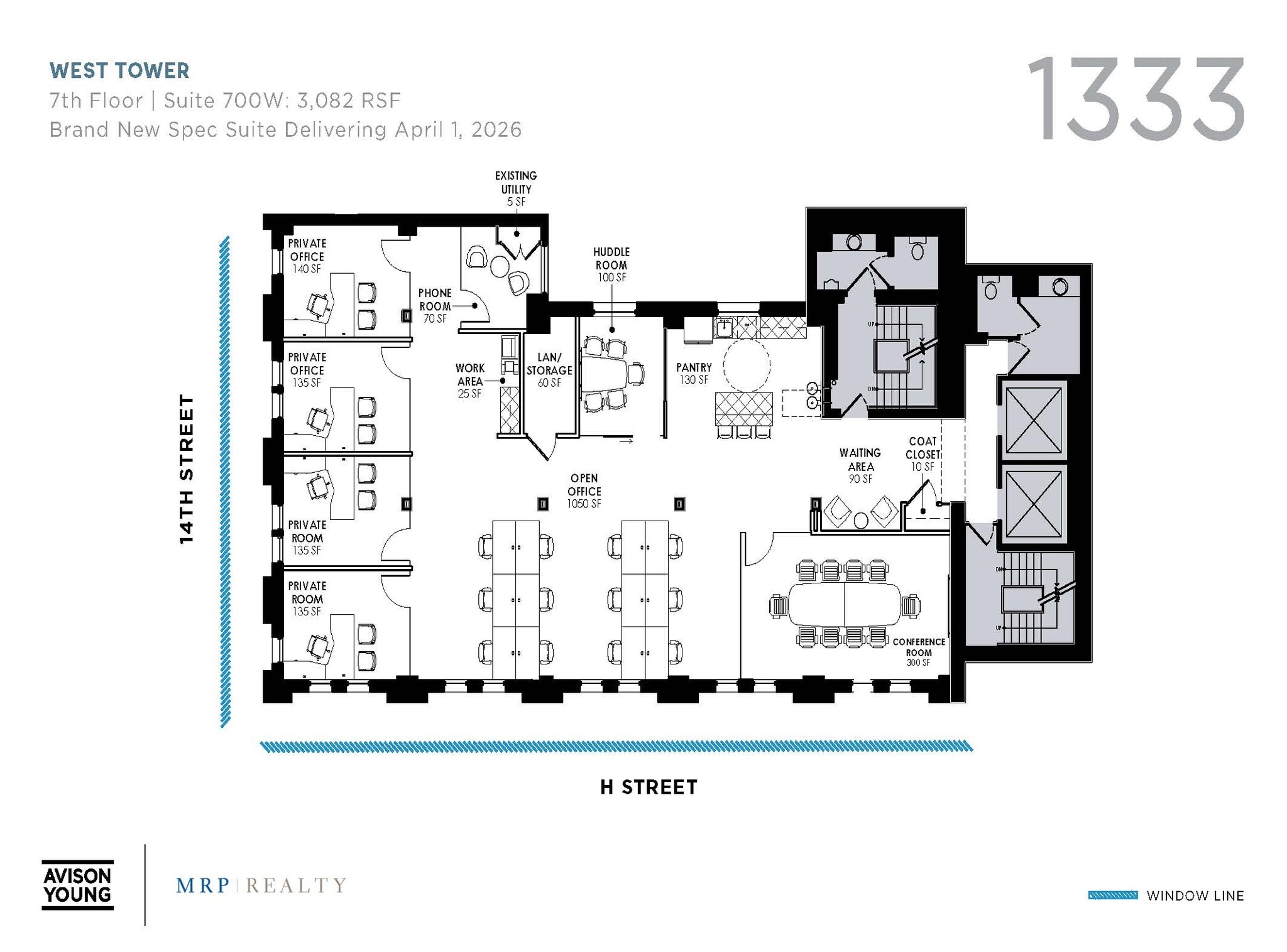 1333 H St NW, Washington, DC à louer Plan d’étage– Image 1 sur 1