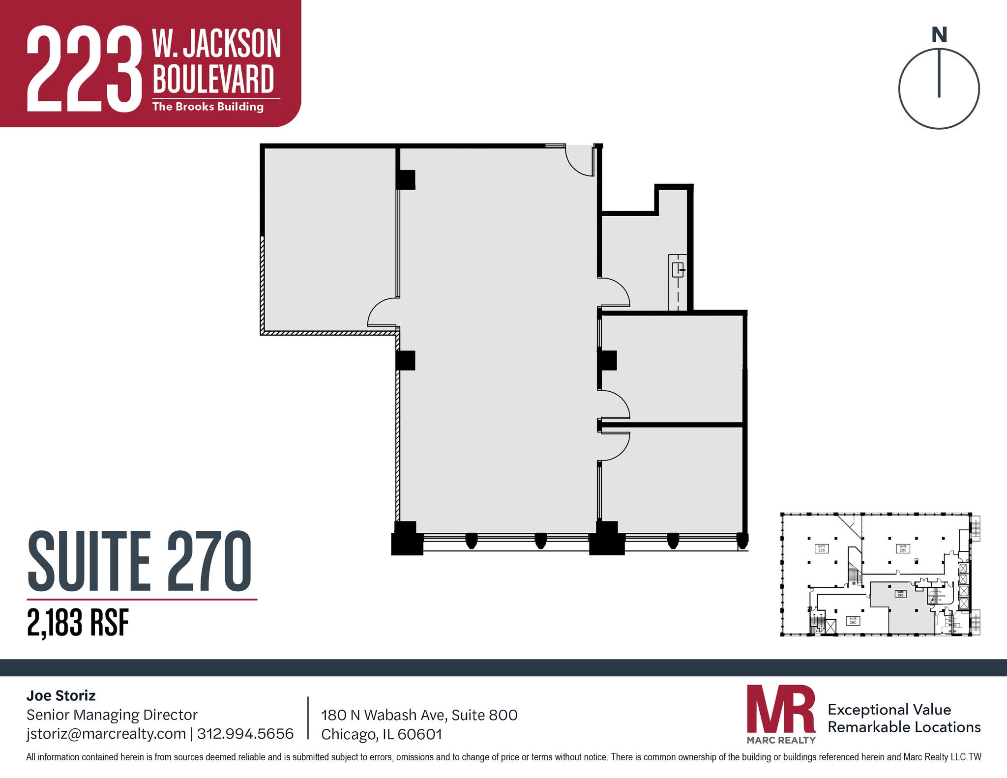 223 W Jackson Blvd, Chicago, IL à louer Plan d’étage– Image 1 sur 10