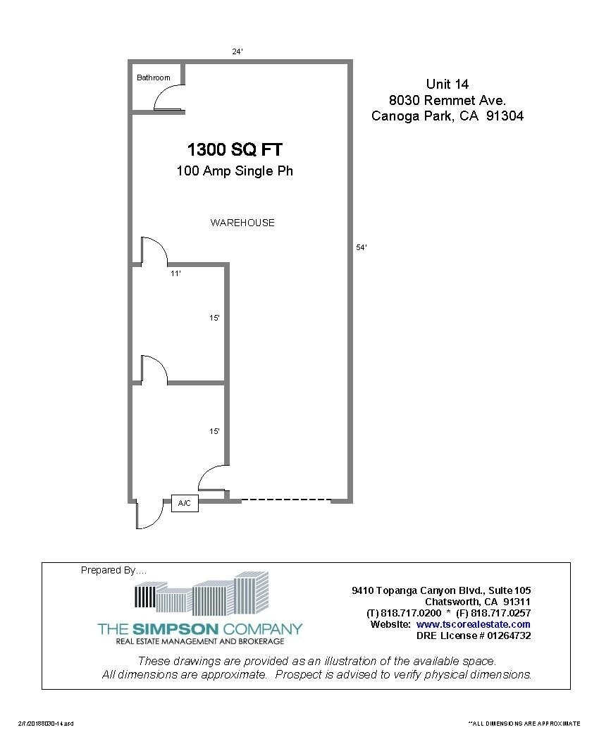 8030-8040 Remmet Ave, Canoga Park, CA à louer Plan d’étage– Image 1 sur 1