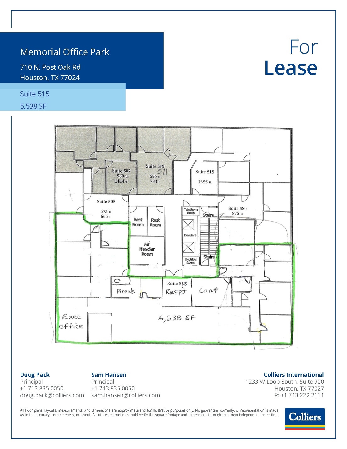 710 N Post Oak Rd, Houston, TX à louer Plan d’étage– Image 1 sur 1