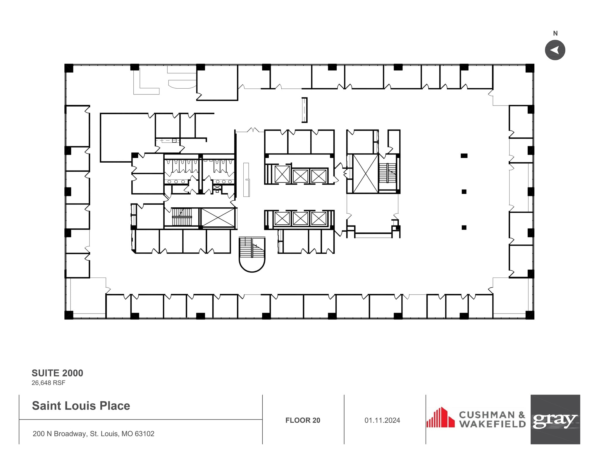 200 N Broadway, Saint Louis, MO à louer Plan d’étage– Image 1 sur 1