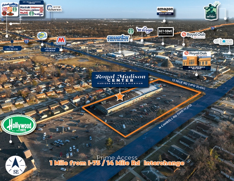 29048-29098 N Campbell Rd, Madison Heights, MI à vendre - Aérien – Image 2 sur 7