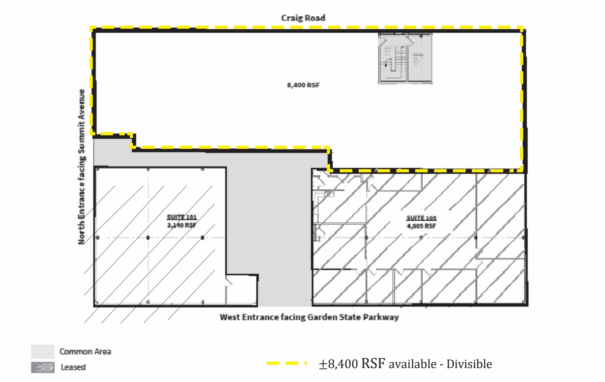 160 Summit Ave, Montvale, NJ à louer Plan d’étage– Image 1 sur 4