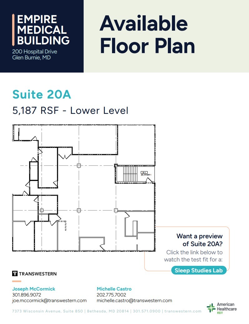 200 Hospital Dr, Glen Burnie, MD à louer Plan d’étage– Image 1 sur 1