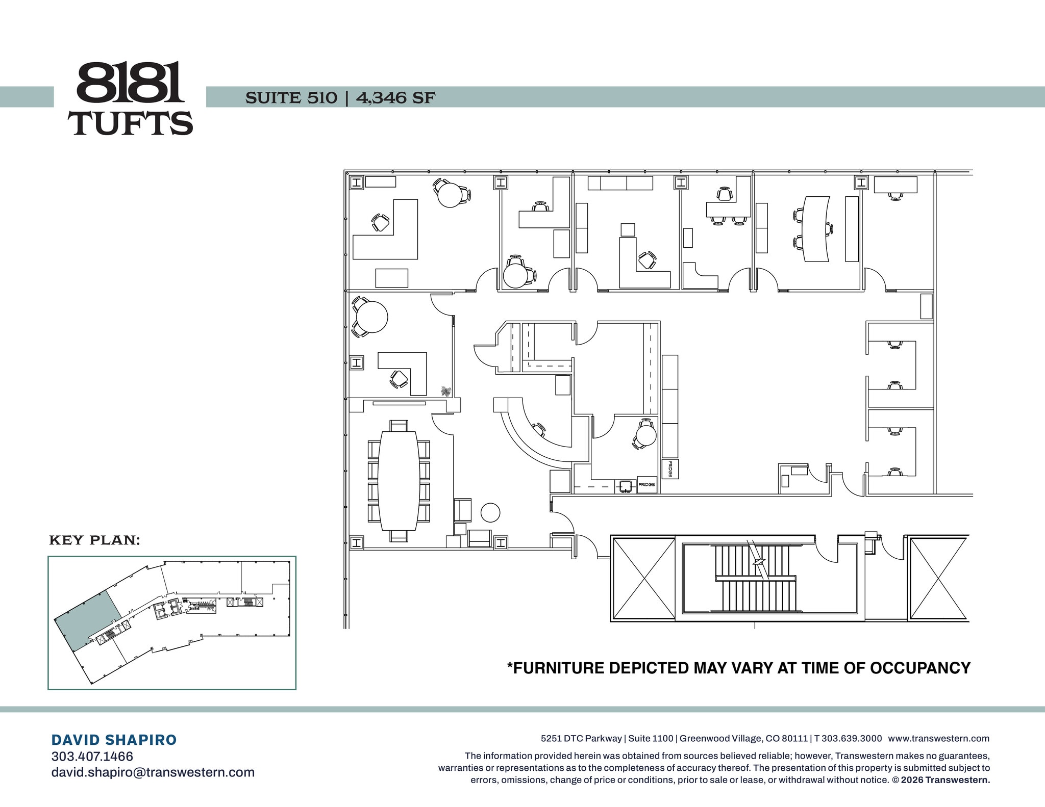 8181 E Tufts Ave, Denver, CO à louer Plan d’étage– Image 1 sur 3