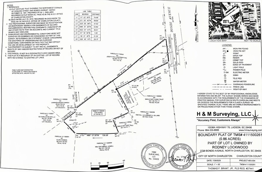 2720 Bonds Ave, North Charleston, SC à vendre - Plan cadastral – Image 1 sur 2