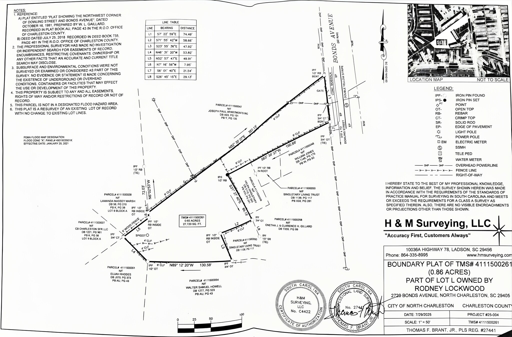 2720 Bonds Ave, North Charleston, SC à vendre Plan cadastral– Image 1 sur 3